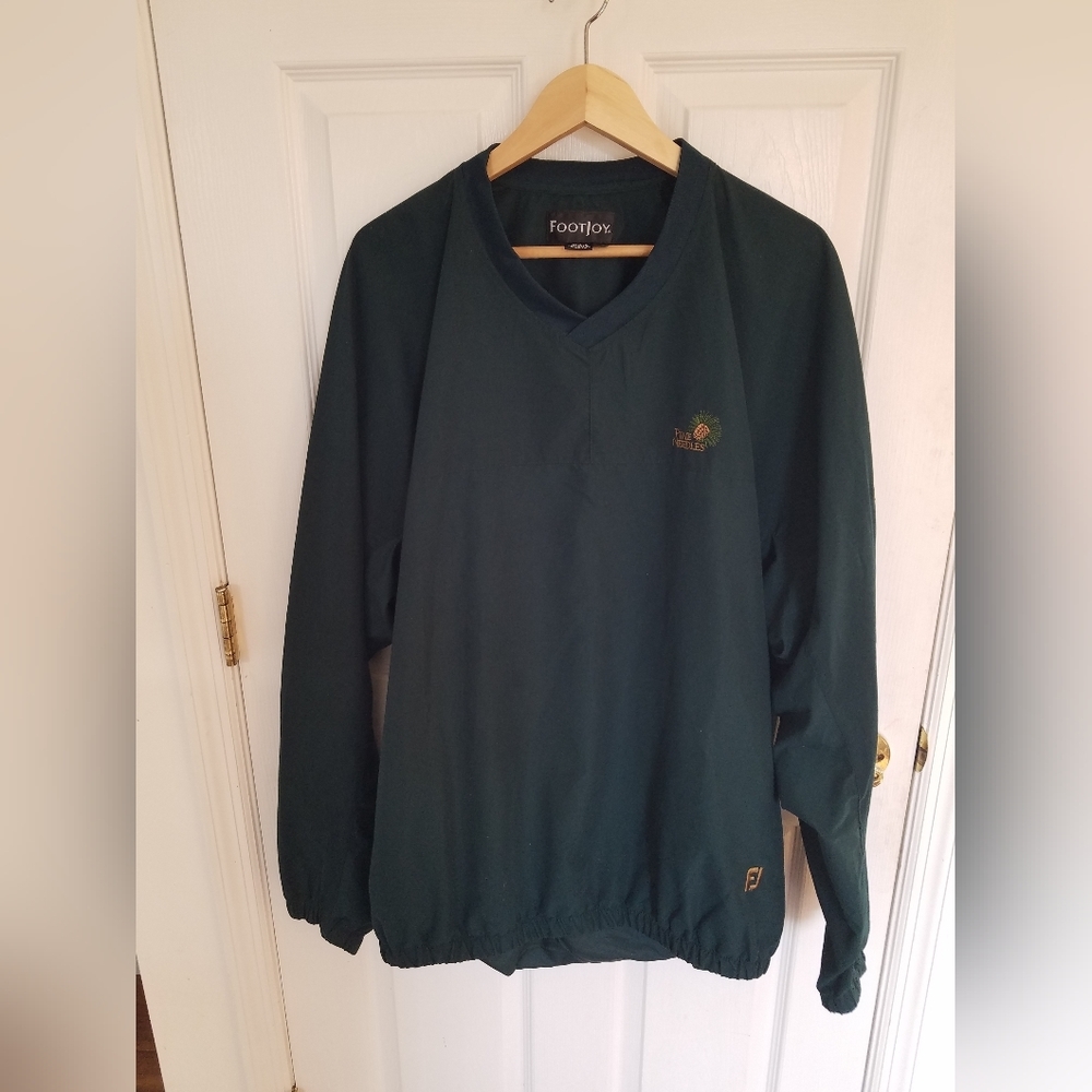 FootJoy Men's V Neck Long Sleeve Golf Windbreaker  Shirt  Green Size XL
